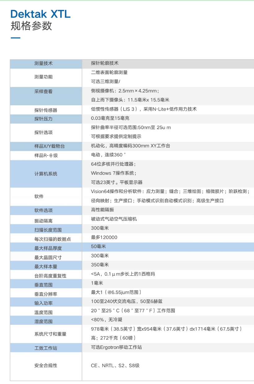 布魯克Bruker  Dektak XTL探針式輪廓儀(圖1)